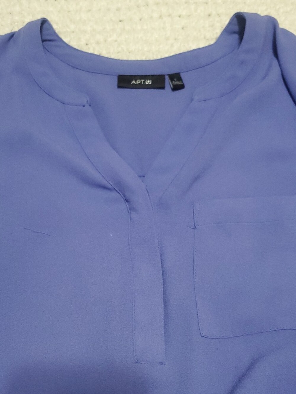 Apt. 9 Periwinkle V‑Notch Long‑Sleeve Blouse